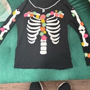 Kids H&M Black Day of the Dead Long Sleeve Shirt